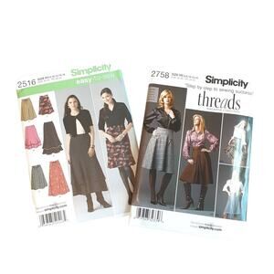 Simplicity 2758 2516 Easy Midi Skirt Variations 6 8 10 12 14 16 Sewing Pattern